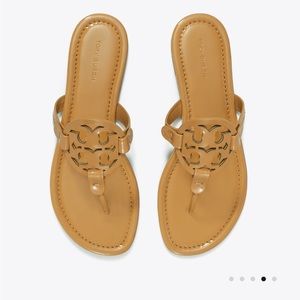 Tory Burch Miller Patent Leather Sandal in Tan